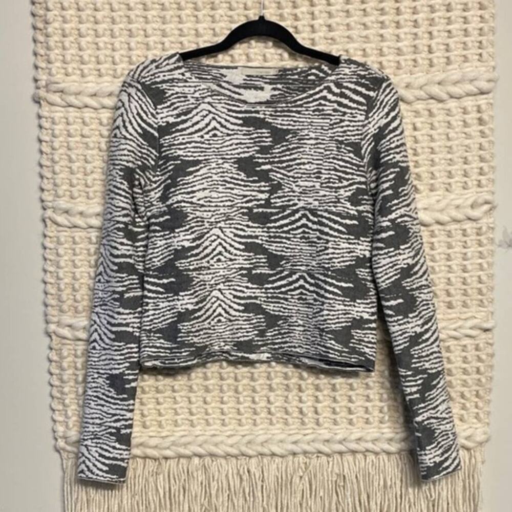 TOWNSEN revolve thick cotton blend gray silver abstract woven pullover top